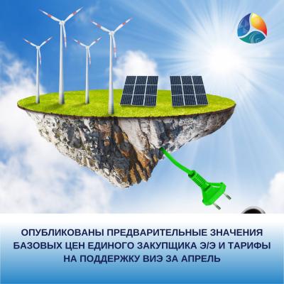 Опубликованы предварительные значения базовых цен Единого закупщика э/э и тарифы на поддержку ВИЭ за апрель