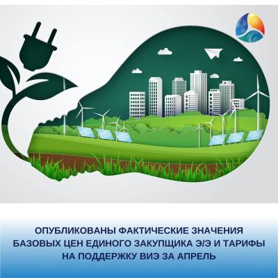 Опубликованы фактические значения базовых цен Единого закупщика э/э и тарифы на поддержку ВИЭ за апрель