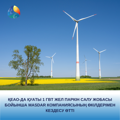 ҚЕАО-да қуаты 1 ГВт жел паркін салу жобасы бойынша Masdar компаниясының өкілдерімен кездесу өтті
